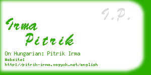 irma pitrik business card